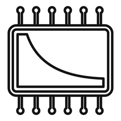 Poster - radio chip icon. outline radio chip vector icon for web design isolated on white background
