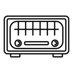 Poster - Old radio icon. Outline old radio vector icon for web design isolated on white background