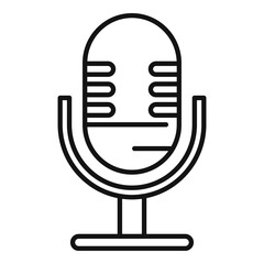 Poster - Studio microphone icon. Outline studio microphone vector icon for web design isolated on white background
