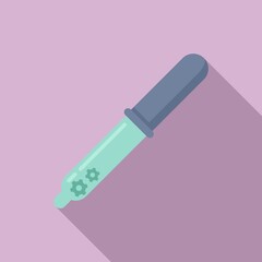 Poster - Nanotechnology pipette icon. Flat illustration of nanotechnology pipette vector icon for web design