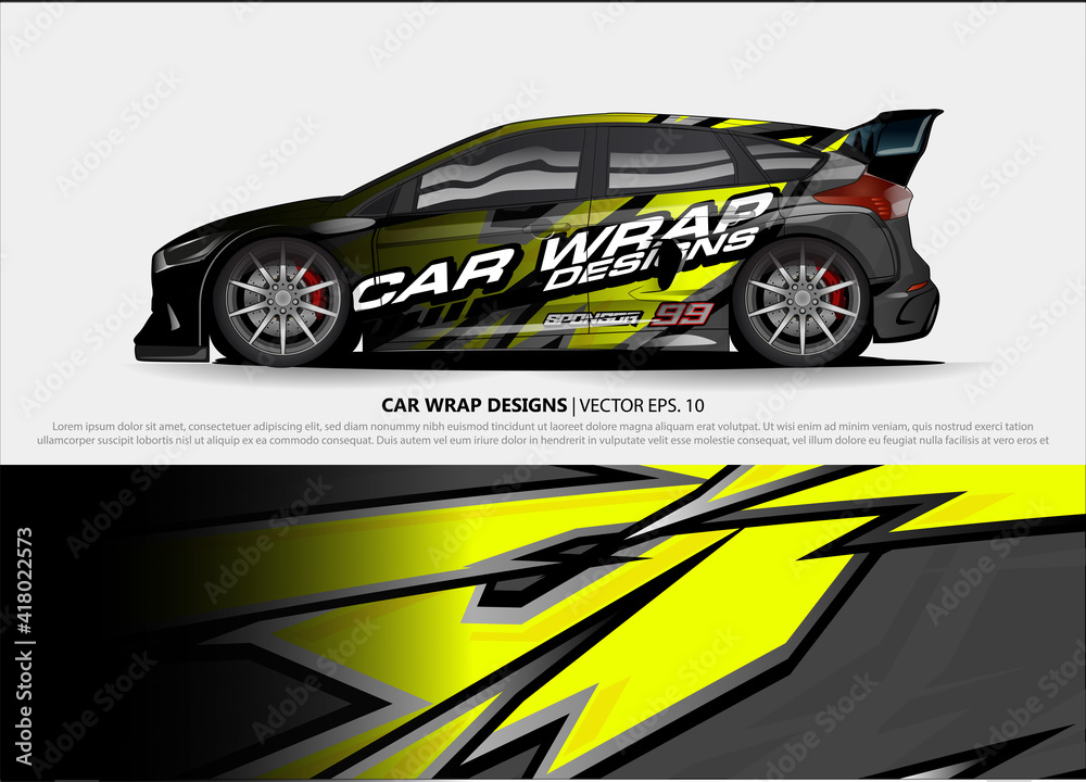 car wrap design. simple lines with abstract background vector concept ...