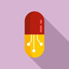 Poster - Nanotechnology medical capsule icon. Flat illustration of nanotechnology medical capsule vector icon for web design