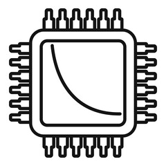 Poster - Nano processor icon. Outline nano processor vector icon for web design isolated on white background