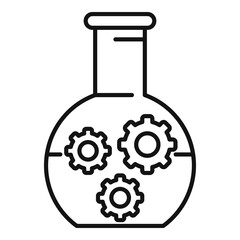 Poster - Chemical flask nanotechnology icon. Outline chemical flask nanotechnology vector icon for web design isolated on white background