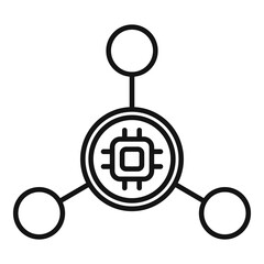 Poster - nanotechnology molecule icon. outline nanotechnology molecule vector icon for web design isolated on