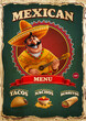 mexican sombrero poster vintage for fast food