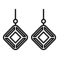 Poster - gemstones earrings icon. outline gemstones earrings vector icon for web design isolated on white bac
