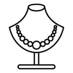 Poster - pearl necklace icon. outline pearl necklace vector icon for web design isolated on white background