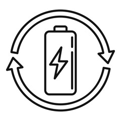 Poster - recycle battery icon. outline recycle battery vector icon for web design isolated on white backgroun