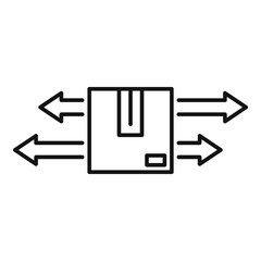 Poster - Parcel delivery icon. Outline parcel delivery vector icon for web design isolated on white background