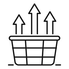 Poster - online shop basket icon. outline online shop basket vector icon for web design isolated on white bac