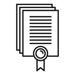 Poster - Service diploma icon. Outline service diploma vector icon for web design isolated on white background