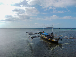 Naklejka na meble Stunning view, a boat wreck at Pulo Beach, Mesah Island Flores Indonesia