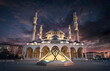 New Melike Hatun Mosque in Ankara, Turkey, close to Genclik Park, in the capital city at sunset