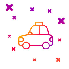 Poster - Color line Pet car taxi icon isolated on white background. Gradient random dynamic shapes. Vector.