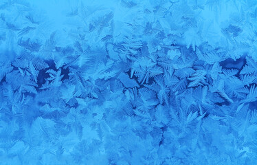 Beautiful ice pattern on winter window