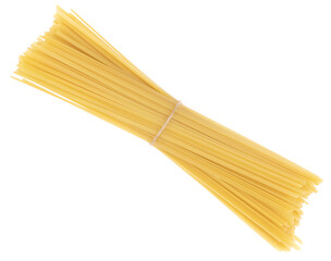 Wall Mural - Bunch of pasta isolated on white background. spaghetti tied with rope