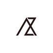 letter az simple linked geometry line logo vector