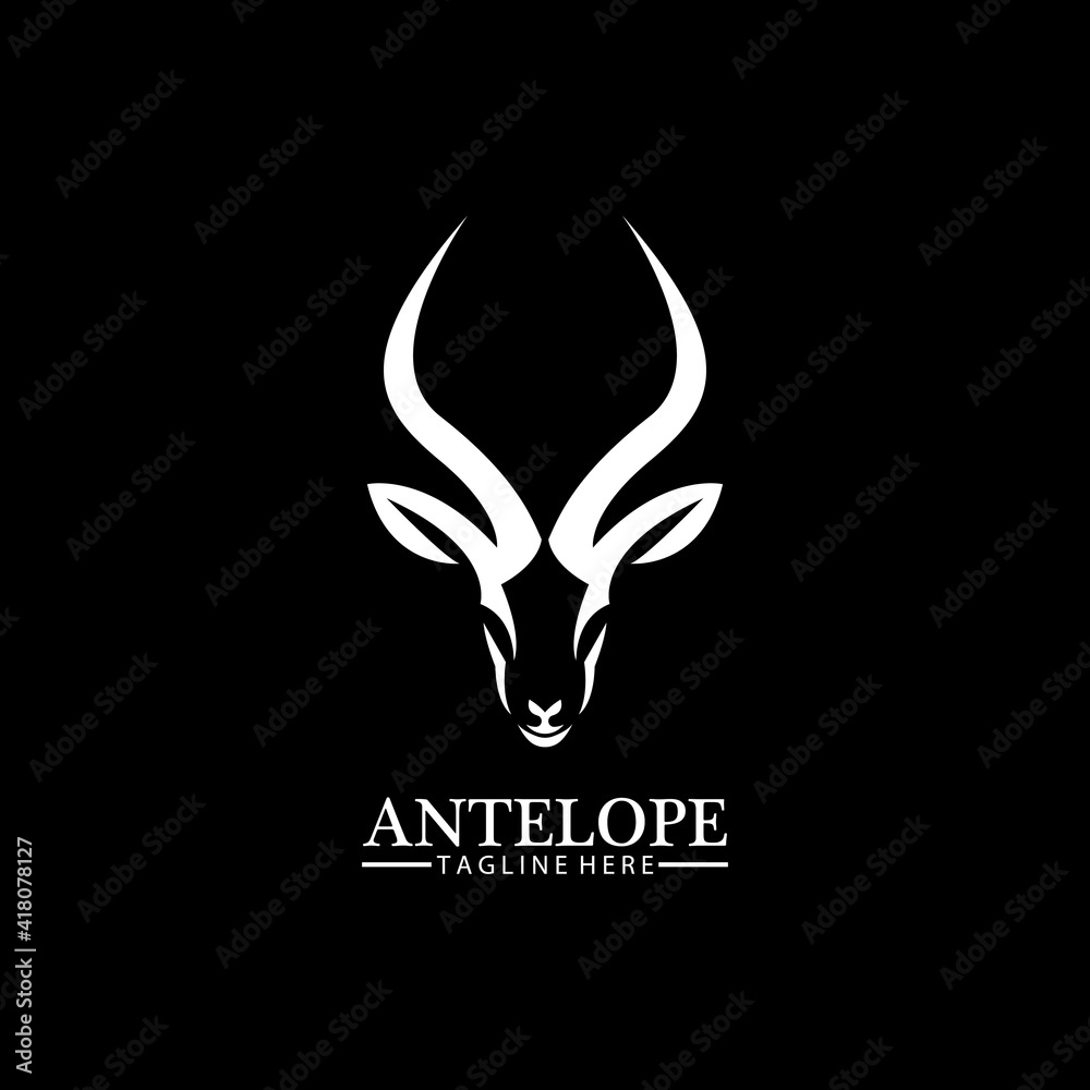 Antelope head logo vector icon illustration design template - obrazy, fototapety, plakaty 