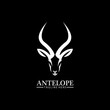 Antelope head logo vector icon illustration design template