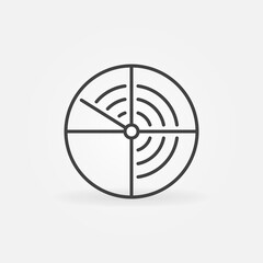 Poster - Navy Sonar vector concept round icon or symbol in thin line style