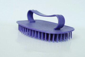 Poster - single plastic hair comb with handle for hard hair,macro photography,