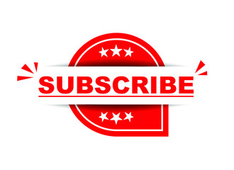 Poster - Subscribe - Banner, Speech Bubble, Label, Ribbon Template. Vector Stock Illustration