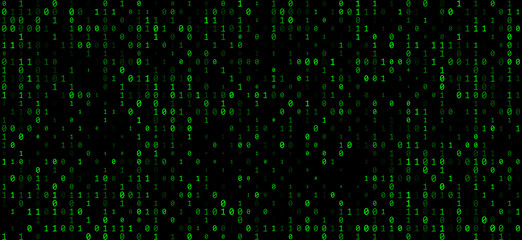 Poster - A stream of binary matrix code on the screen. numbers of the computer matrix.