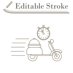 Sticker - Restaurant Scooter Delivery Icon