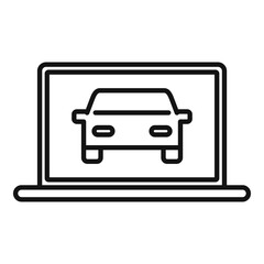 Poster - car service laptop icon. outline car service laptop vector icon for web design isolated on white bac
