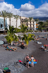 Wall Mural - beach with trees on the island of tenerife, spain