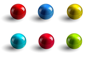 set of spheres or glass ball