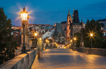 Canvas Print - Historic Charles Bridge in Prague, Czech Republic