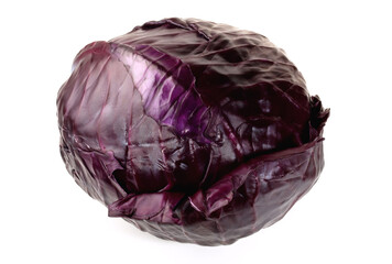 Wall Mural - Fresh Vegetables - Red Cabbage on white Background Isolated