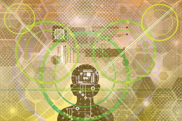 Aufkleber - Digital technology , artificial intelligence concept design