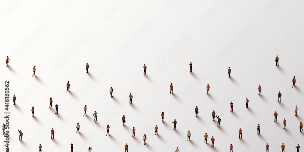Large group of people on white background. People crowd concept. Stock ...