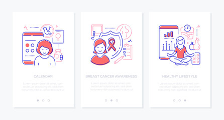 Women health - modern line design style web banners