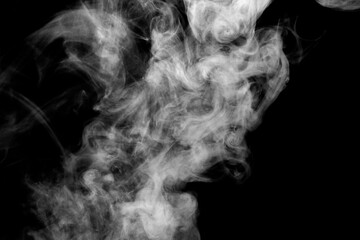 white smoke isolated on black background, abstract powder, water spray, Add smoke effect