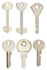 metal keys isolates on white background