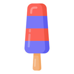 Canvas Print - 
A popsicle or ice lolly ice candy flat icon

