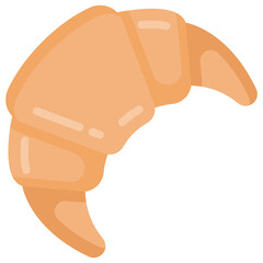 Sticker - 
Crescent roll in flat style icon, bakery item 

