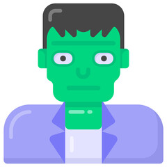 Sticker - 
A vector design of zombie man, scary face icon design 

