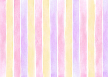 Purple, Pink And Yellow Striped Background, Watercolor