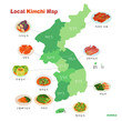 Korean traditional food. Types of kimchi that are characteristic of each region.