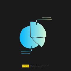 Poster - data report and presentation concept doodle gradient glyph icon graphic chart document. statistics s