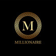 millionaire logo design, icon design template element, lettet m design