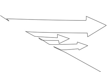 Poster - Continuous one line drawing of keep positive moving forward arrows graph sign. Success business progress symbol minimalist concept. Trendy single line draw design vector graphic illustration