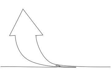 Poster - Single one line drawing of young success up rising sales report graph sign. Business financial market growth minimal concept. Modern continuous line draw design graphic vector illustration