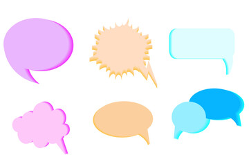 Poster - Speech bubble. Cartoon vector illustration. cloud shape. Sticker design. Communication icon set. Stock image. EPS 10.