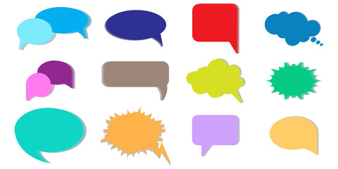 Poster - Colored bubble speech. Think bubble icon. Communication icon set. Stock image. EPS 10.